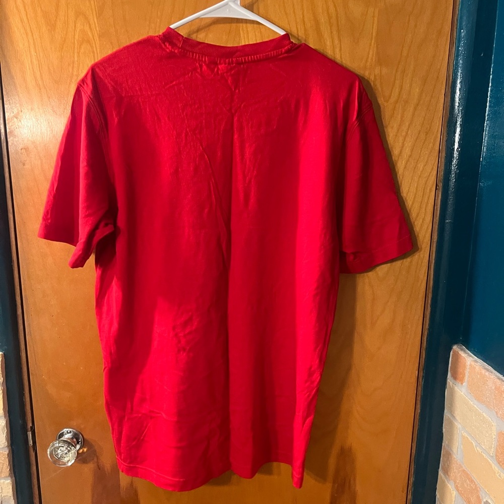 Adidas Bold Red Tee with White Accents - Picture 2 of 4